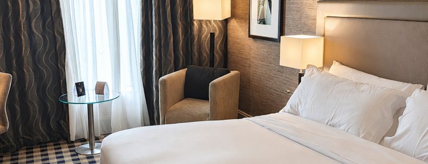 Guest room at DoubleTree by Hilton, a recommended hotel near Newcastle Airport